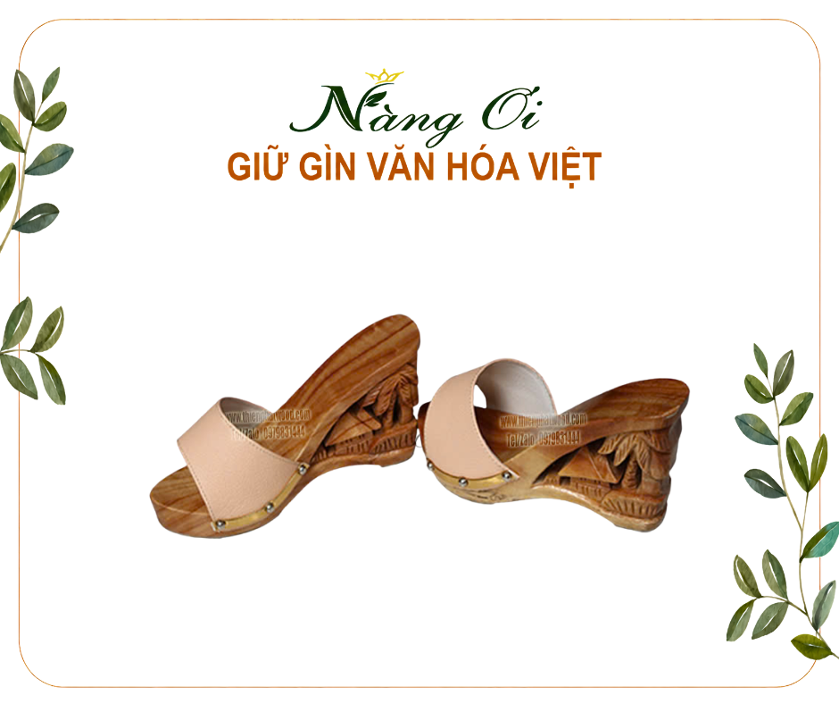guốc gỗ quai màu hồng pastel cao 10cm cho nữ